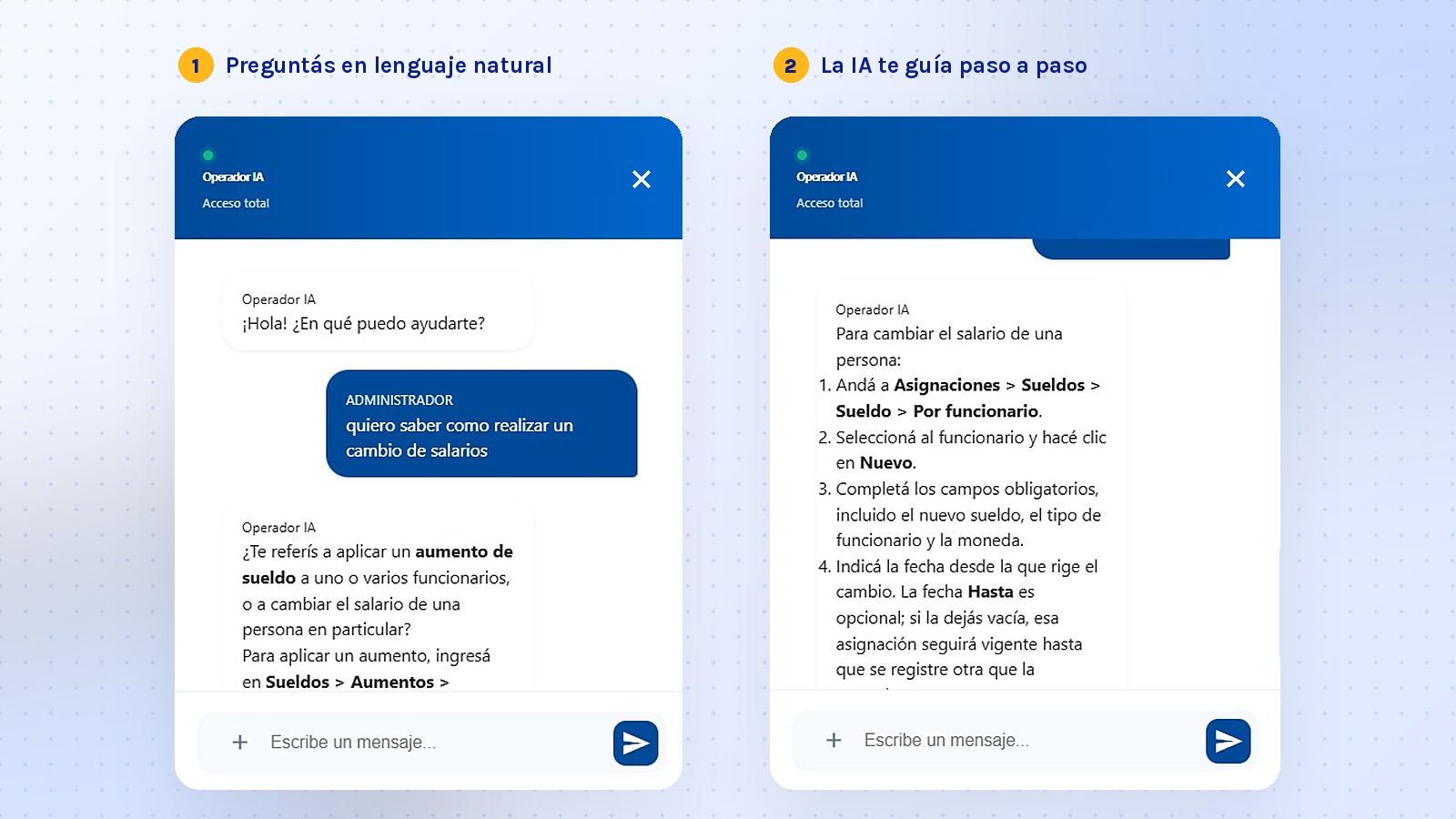 Chat IA para consultas y soporte